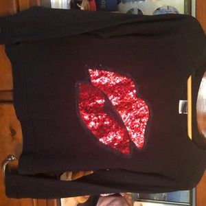 Sweater with red sequins appliqué sizeXS